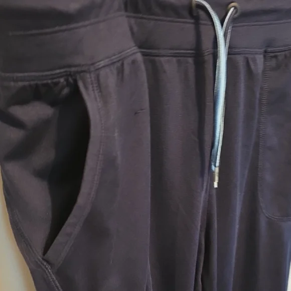 GreenTea Women's Dark Joggers with Sky Blue Drawstring - Picture 4 of 9